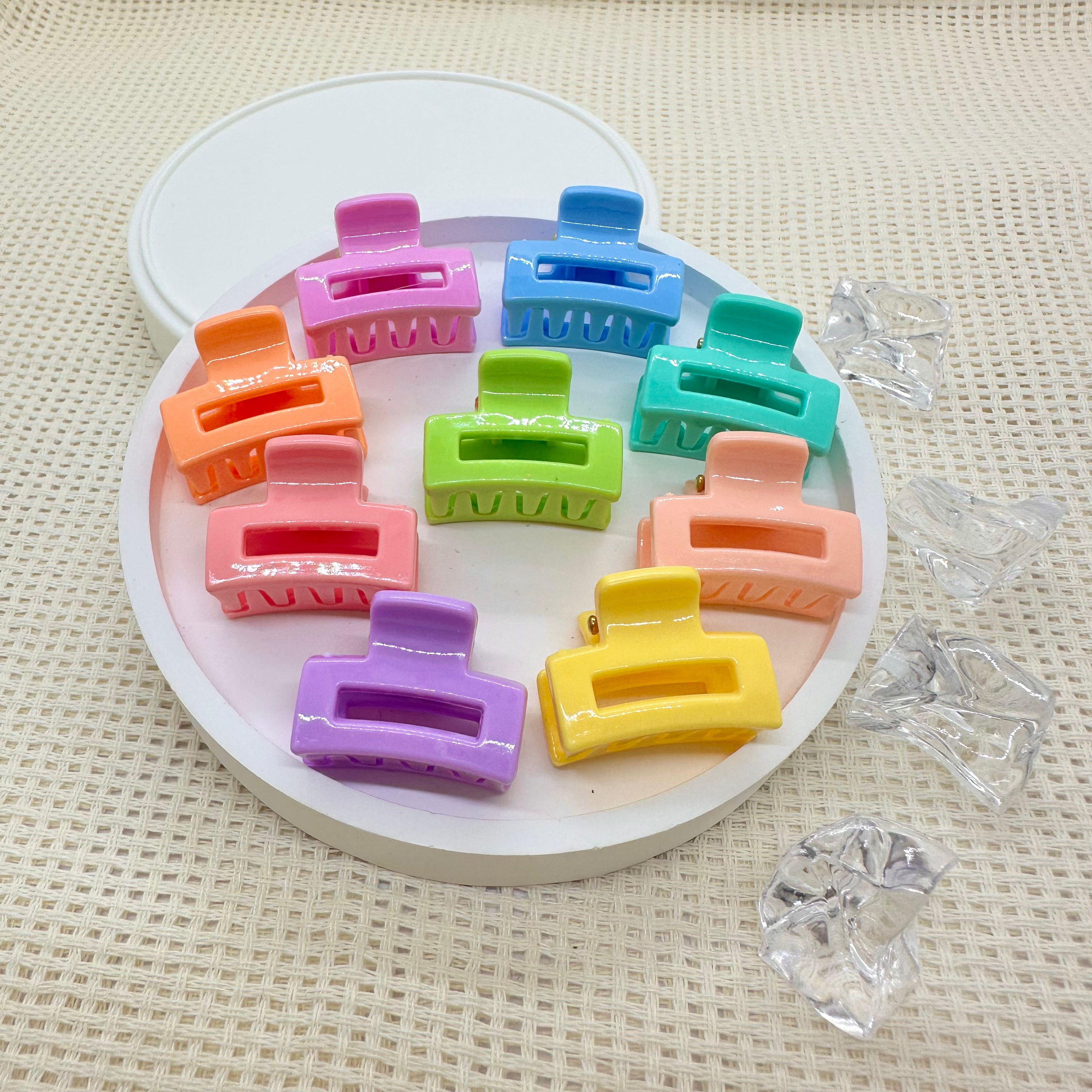 Mini pinces à cheveux : Pince rectangulaire arc-en-ciel Mini pinces à cheveux : Pince rectangulaire arc-en-ciel