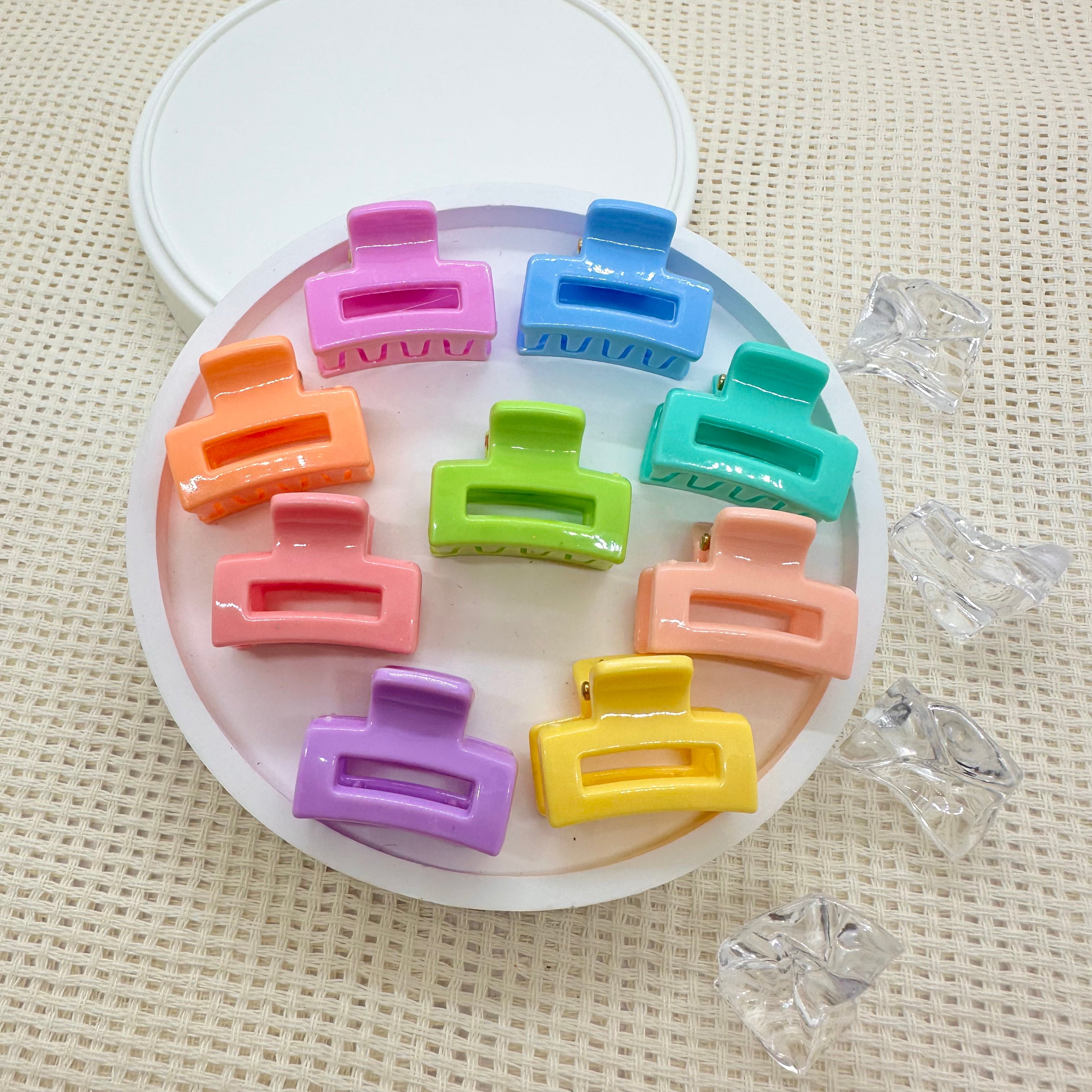 Mini pinces à cheveux : Pince rectangulaire arc-en-ciel