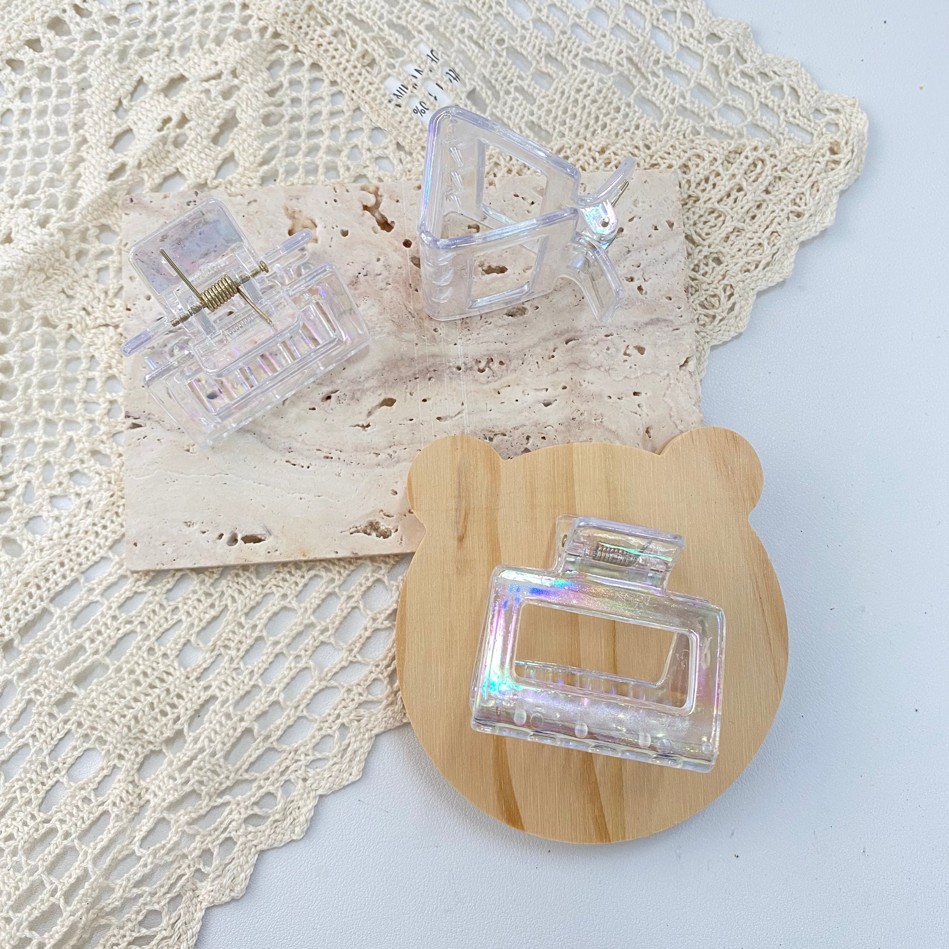Pince à griffes transparente : Mini rectangle