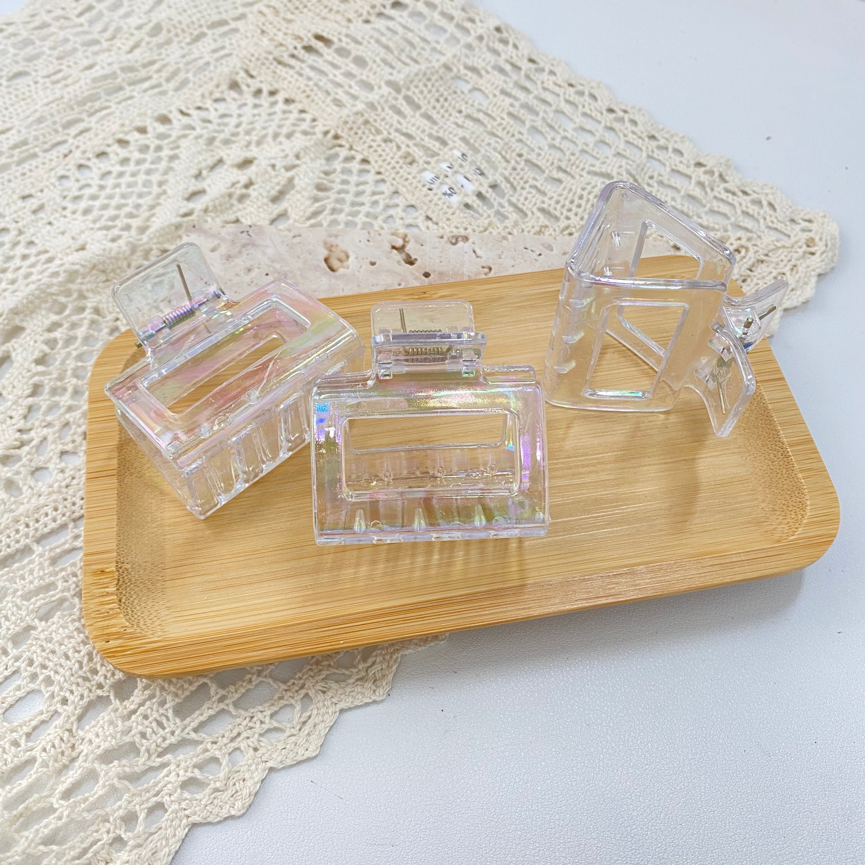 Pince à griffes transparente : Mini rectangle Pince à griffes transparente : Mini rectangle