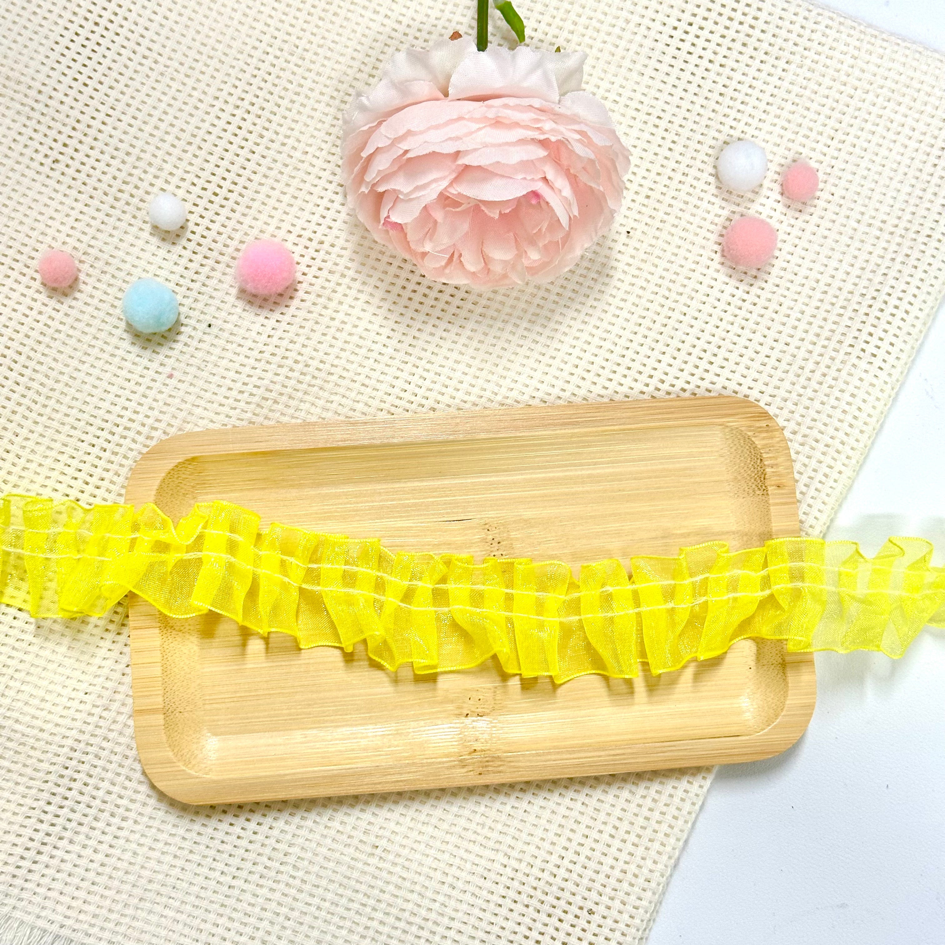 Ruban de dentelle jaune de 100 cm Ruban de dentelle jaune de 100 cm